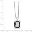 White Night Sterling Silver Rhodium-Plated Diamond Necklace with Extender