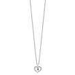 Sterling Silver Diamond Heart Necklace with Black Accent 18 Gift Ready