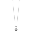 Sterling Silver Circle Pendant Necklace: Black & White Diamonds