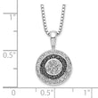 Sterling Silver Circle Pendant Necklace: Black & White Diamonds