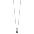 Sterling Silver Black Diamond Love Knot Necklace with Extender