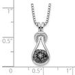 Sterling Silver Black Diamond Love Knot Necklace with Extender