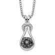 Sterling Silver Black Diamond Love Knot Necklace with Extender