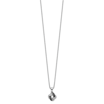 925 Sterling Silver Black & White Diamond Necklace with Extender Elegant & Gift Ready
