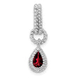 Sterling Garnet Pear Twisted Pendant - Birthstone Company