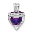 Sterling Silver Rhodium-plated Amethyst Pendant - Birthstone Company