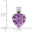 Sterling Silver Rhodium-plated Amethyst Pendant - Birthstone Company
