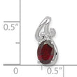 Sterling Silver Rhodium Plated Diamond & Garnet Oval Pendant - Birthstone Company