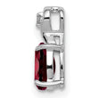Sterling Silver Rhodium Plated Diamond & Garnet Oval Pendant - Birthstone Company
