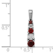 Sterling Silver Rhodium-plated Garnet & Diamond Pendant - Birthstone Company