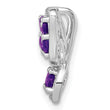 Sterling Silver Rhodium-plated Amethyst Diamond Chain Slide