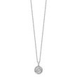 Sterling Silver Diamond Circle Necklace with Polished Rhodium Finish