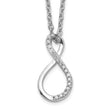 Sterling Silver Infinity Necklace with Diamond Accents and Rhodium Finish