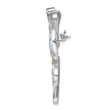 Sterling Silver Opal CZ Butterfly Pin with Rhodium Finish