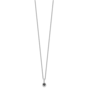 Sterling Silver Rhodium-Plated Diamond Circle Pendant Necklace Elegant Gift Ready