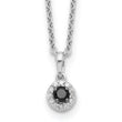 Sterling Silver Rhodium-Plated Diamond Circle Pendant Necklace Elegant Gift Ready