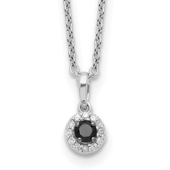 Sterling Silver Rhodium-Plated Diamond Circle Pendant Necklace Elegant Gift Ready