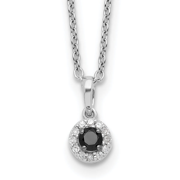 Sterling Silver Rhodium-Plated Diamond Circle Pendant Necklace Elegant Gift Ready