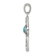 Sterling Silver Antiqued Recon Turquoise Cross Pendant - Birthstone Company
