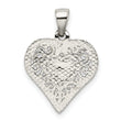 Sterling Silver Polished Filigree Heart Pendant
