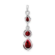 Sterling Silver Rhodium-plated Garnet Pendant - Birthstone Company