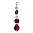 Sterling Silver Rhodium-plated Garnet Pendant - Birthstone Company