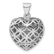 Sterling Silver Rhodium-plated w/Garnet Heart Pendant - Birthstone Company