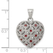 Sterling Silver Rhodium-plated w/Garnet Heart Pendant - Birthstone Company