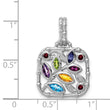Sterling Silver Rhodium-plated Multi Gemstone Pendant - Birthstone Company