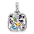 Sterling Silver Rhodium-plated Multi Gemstone Pendant - Birthstone Company