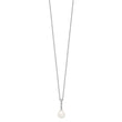 Sterling Silver Rhodium-Plated Pearl CZ Necklace Elegant Women's Jewelry - Birthstone Company