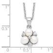 Sterling Silver CZ and Freshwater Pearl Elegant Necklace