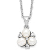 Sterling Silver CZ and Freshwater Pearl Elegant Necklace