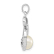 Sterling Silver w/CZ 8-9mm FW Cultured Pearl Pendant - Birthstone Company