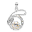 Sterling Silver w/CZ 8-9mm FW Cultured Pearl Pendant - Birthstone Company