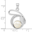 Sterling Silver w/CZ 8-9mm FW Cultured Pearl Pendant - Birthstone Company