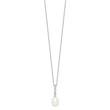 Sterling Silver 925 Pearlescent CZ Necklace with Rhodium Finish