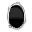 Onyx & Cubic Zirconia Slide Pendant in Sterling Silver, 22mm