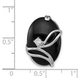 Onyx & Cubic Zirconia Slide Pendant in Sterling Silver, 22mm