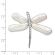 Sterling Silver Dragonfly Brooch with Baroque Pearl and CZ