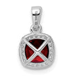 Sterling Silver Rhodium-plate 1.05Garnet/Created White Sapphire Pendant - Birthstone Company