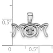 Sterling Silver Rhodium-plated Vibrant Diamond Mom Pendant
