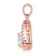 Sterling Silver Rose-tone Triangle CZ Pendant