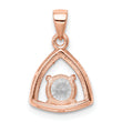 Sterling Silver Rose-tone Triangle CZ Pendant