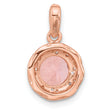 Sterling Silver Rose-tone Crystal Pendant