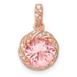Sterling Silver Rose-tone Crystal Pendant