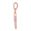 Sterling Silver Rose-tone Created Pink Opal Inlay Heart Pendant