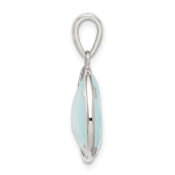 Sterling Silver Blue Chalcedony Stone Pendant