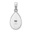 Sterling Silver Rhodium-plated Created Opal Inlay Teardrop Pendant