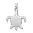 Sterling Silver Rhodium-plated Polished Created Opal Turtle Pendant
